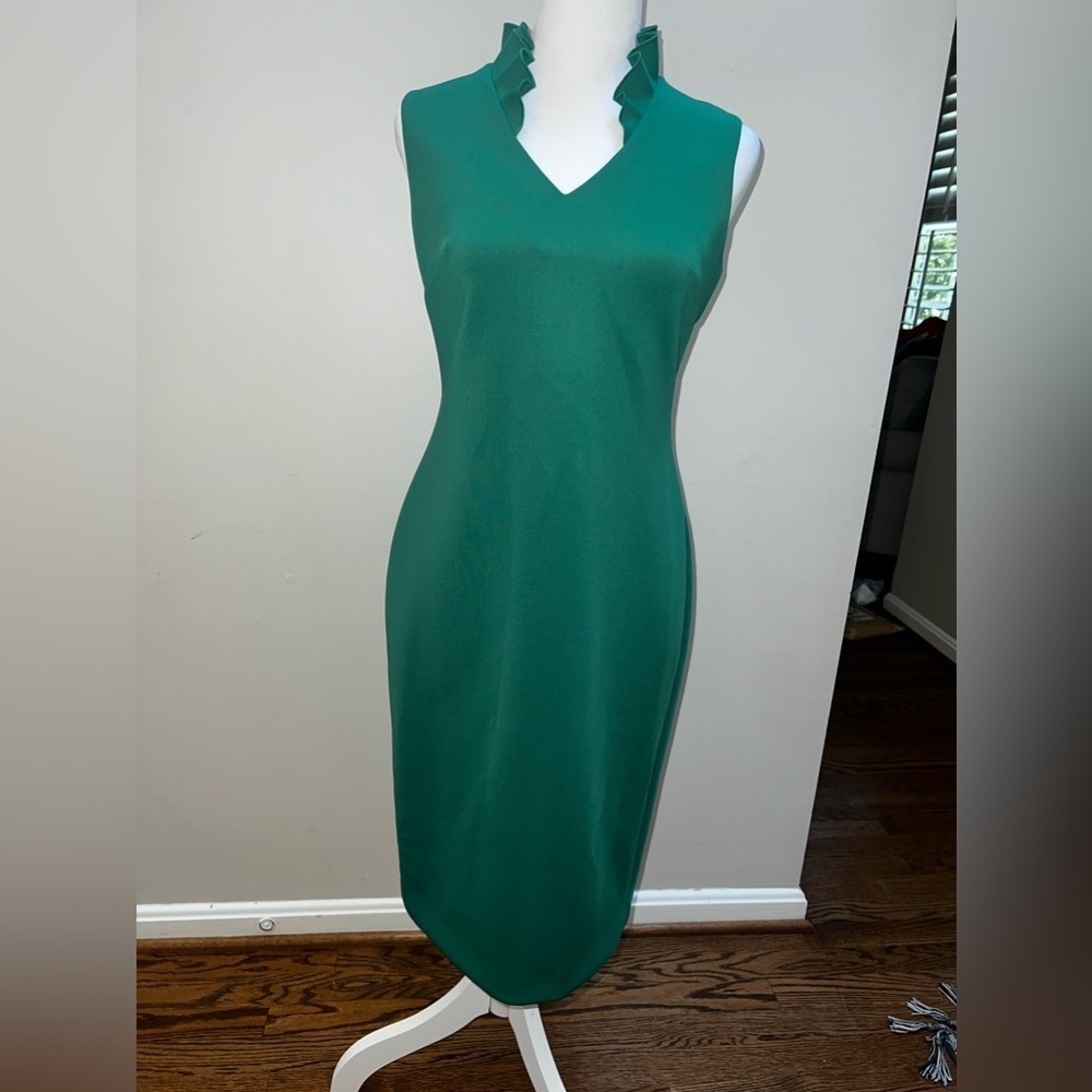 Calvin Kline Green Midi Cocktail Dress Size 4